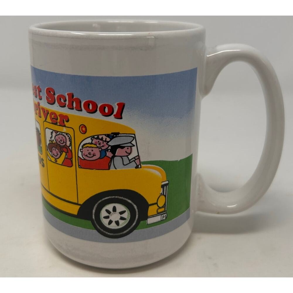 World’s Best School Bus Driver School Bus Heavy Mug 3‎ 1/4" Wide x 4 1/2" Tall